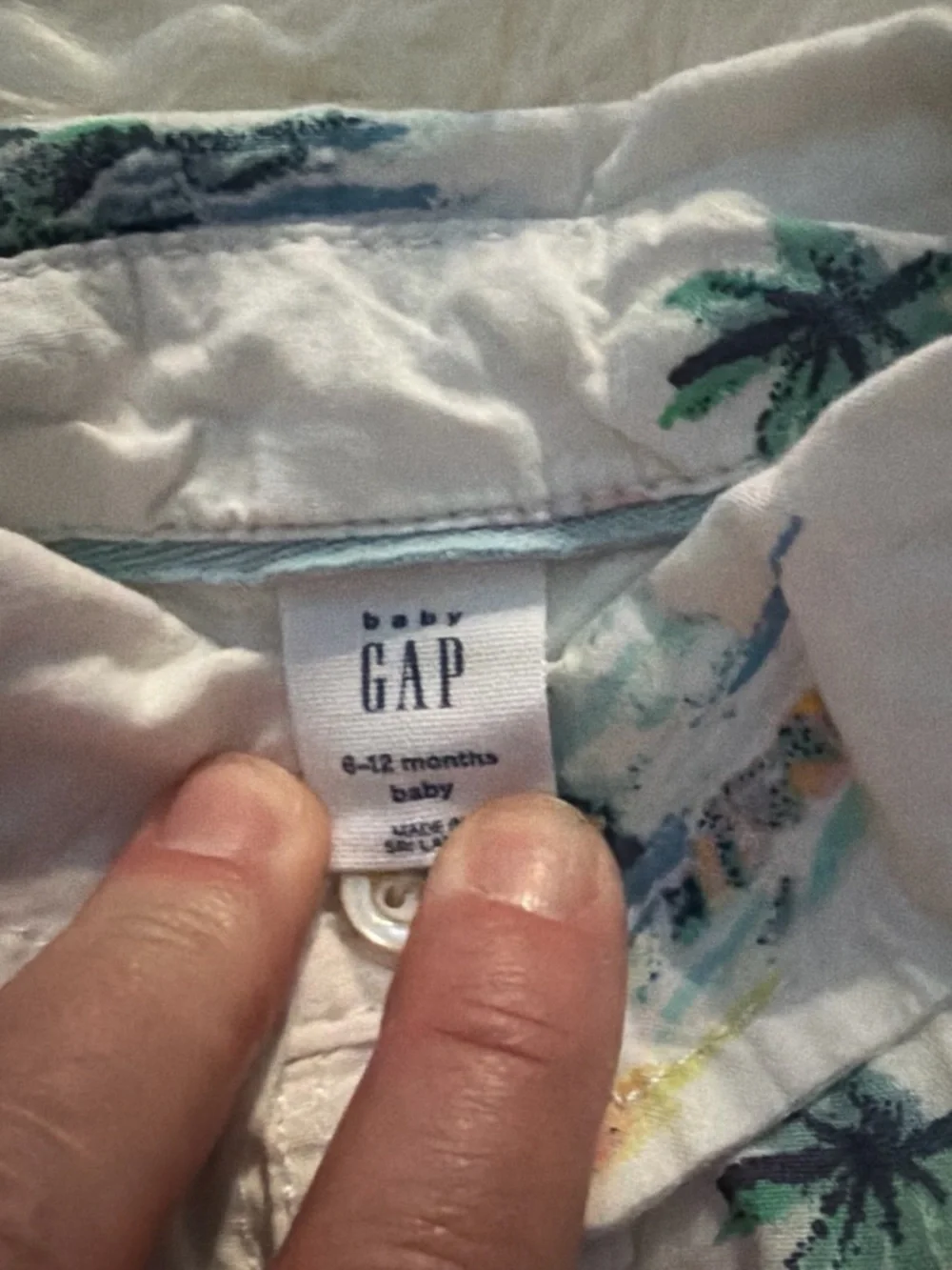 GAP White Palm-Print Button One-Piece